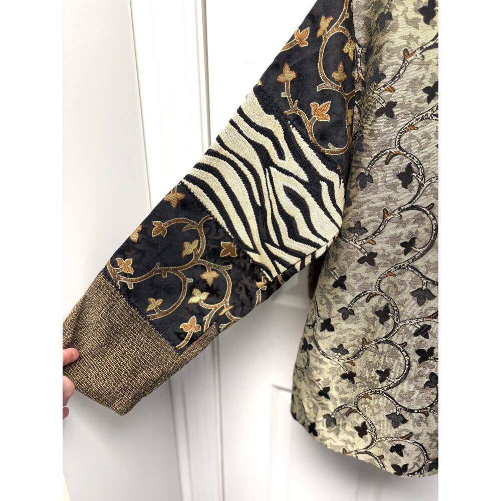 Quizz Petite Patchwork Tapestry Jacket Zebra Art … - image 4